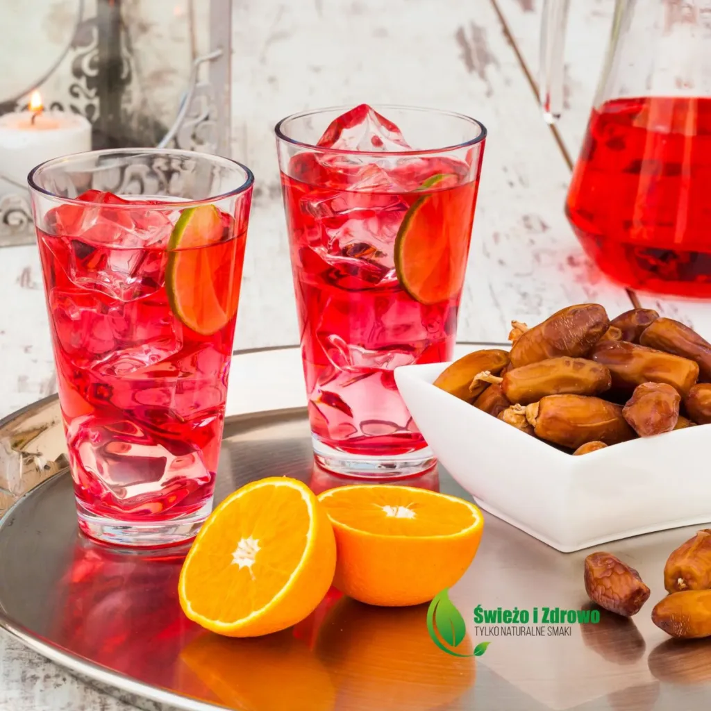 Syrop bez cukru z limonką i lodem, suszone daktyle, świeża pomarańcza – zdrowe produkty naturalne ze sklepu Świeżo i Zdrowo.