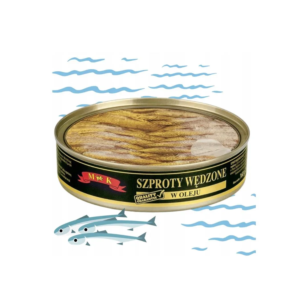 mk-szproty-wedzone-w-oleju-160g-transparentne MK Szproty wędzone w oleju 160g Transparentne
