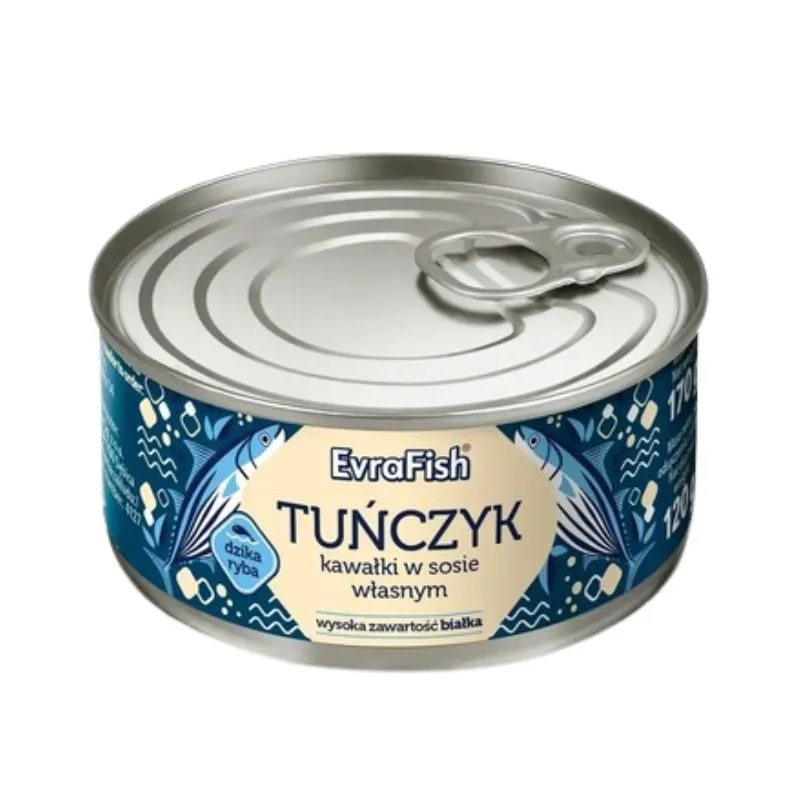 tunczyk-w-sosie-wlasnym-kawalki-w-wodzie-170g-evrafish Tuńczyk w Sosie Własnym Kawałki w Wodzie 170g EvraFish