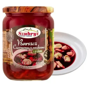 Barszcz czerwony z uszkami i grzybami 480 g Szubryt